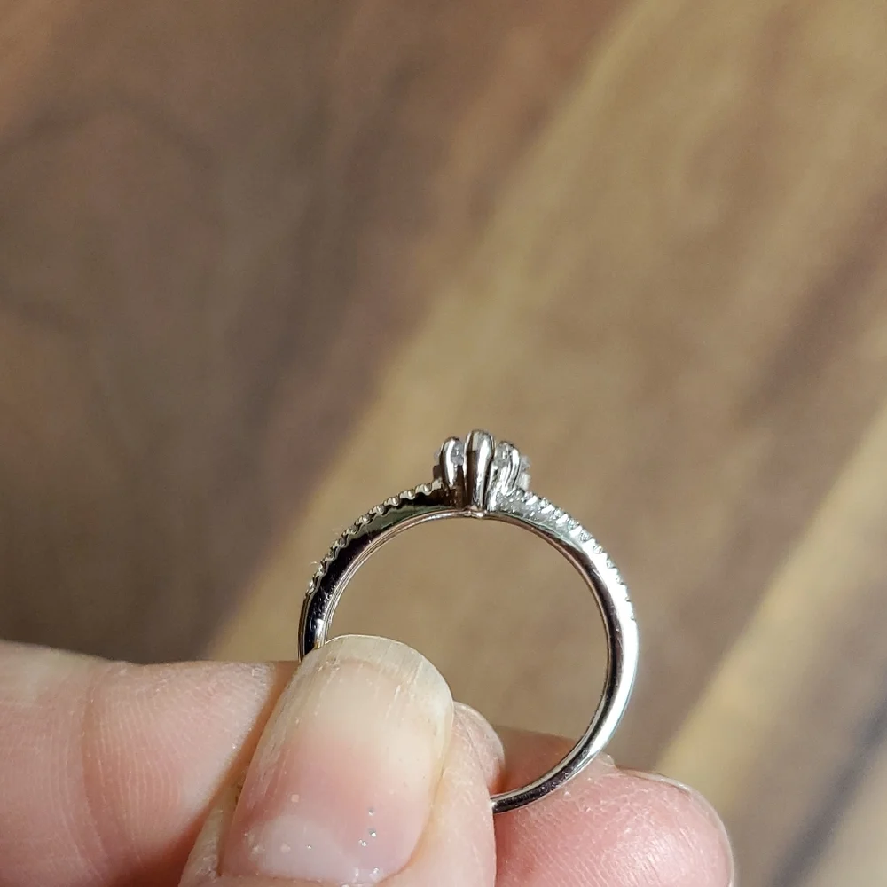 Sterling Silver Cubic Zirconia Marquise Ring in Silver - Picture 6 of 6